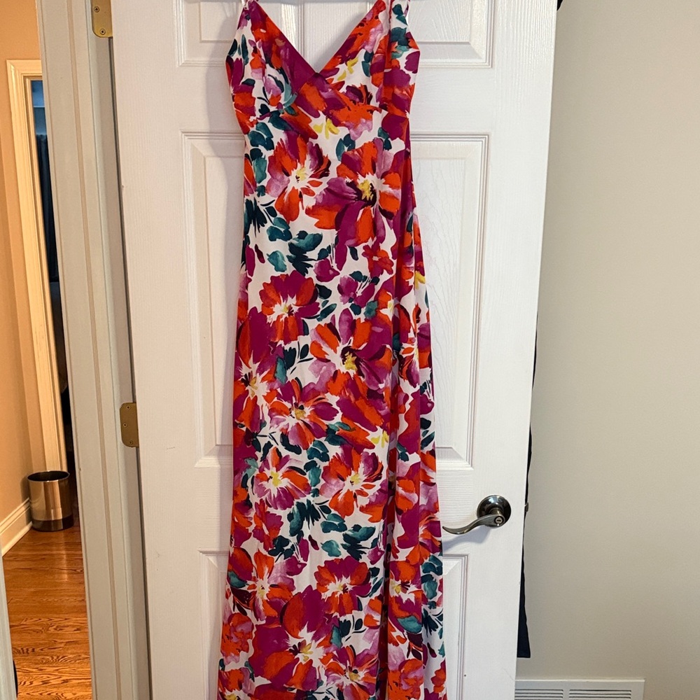Emory Park Vibrant Floral Maxi Dress in Red and Purple